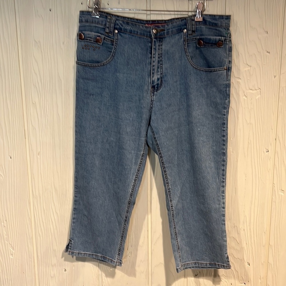 COS JEANS CAPRI SIDE ANKLE SLIT SIZE 14